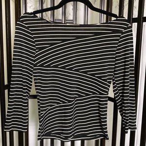 Natali Black Striped Top